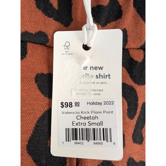 Marine Layer Pants Womens XS Valencia Cheetah Print Kick Flare - Picture 2 of 7